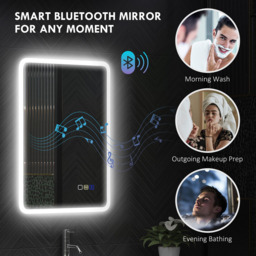 HOMCOM Rectangle Frameless LED Bathroom Mirror 50 x 70cm - Size: 50 x 3.5 x 70cm - Silver - Wilko - thumbnail 6