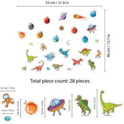 Walplus Dinosaurs and Solar System Double Sided Reusable Gel Window Sticker 28 Piece - Size: 0.3 x 40 x 55cm - Red - Wilko - thumbnail 7