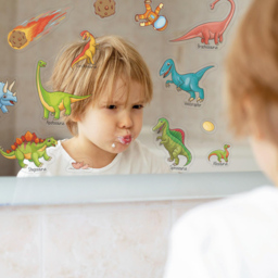 Walplus Dinosaurs and Solar System Double Sided Reusable Gel Window Sticker 28 Piece - Size: 0.3 x 40 x 55cm - Red - Wilko - thumbnail 5
