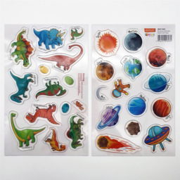 Walplus Dinosaurs and Solar System Double Sided Reusable Gel Window Sticker 28 Piece - Size: 0.3 x 40 x 55cm - Red - Wilko - thumbnail 3