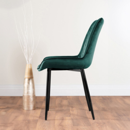 Furniturebox Lucia Cesano 6 Seater Dining Set Black Gloss and Green - Grey - Wilko - thumbnail 5