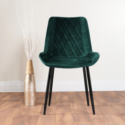 Furniturebox Lucia Cesano 6 Seater Dining Set Black Gloss and Green - Grey - Wilko - thumbnail 4