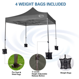 Maximus Grey Pop Up Outdoor Gazebo 3 x 3m - MCC - Wilko - thumbnail 5