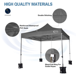 Maximus Grey Pop Up Outdoor Gazebo 3 x 3m - MCC - Wilko - thumbnail 6