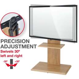 TTAP Single Shelf Oak Effect Floor Pedestal TV Stand with Swivel Mounting Bracket - Size: 131.5 x 64 x 40cm - Brown - Wilko - thumbnail 5