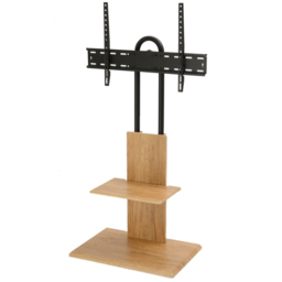 TTAP Single Shelf Oak Effect Floor Pedestal TV Stand with Swivel Mounting Bracket - Size: 131.5 x 64 x 40cm - Brown - Wilko - thumbnail 3