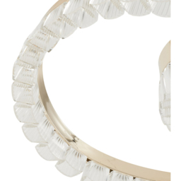 Living and Home Gold and Clear Interlocking Ring LED Pendant Light 60W - Size: 82 x 51 x 51cm - Gold + Clear - Wilko - thumbnail 7