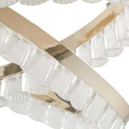 Living and Home Gold and Clear Interlocking Ring LED Pendant Light 60W - Size: 82 x 51 x 51cm - Gold + Clear - Wilko - thumbnail 5