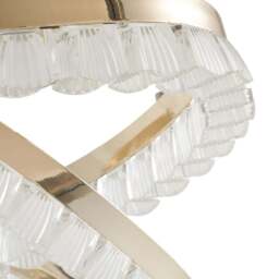 Living and Home Gold and Clear Interlocking Ring LED Pendant Light 60W - Size: 82 x 51 x 51cm - Gold + Clear - Wilko - thumbnail 6