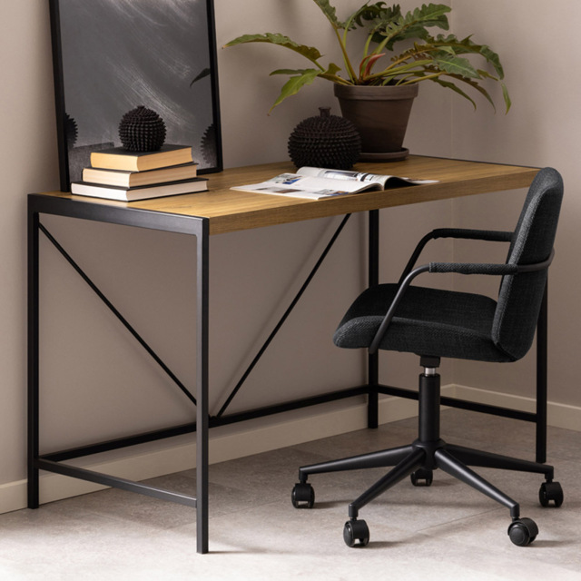 Florence Bahamas Black and Oak Office Desk - Furniture To Go - Wilko - image 1