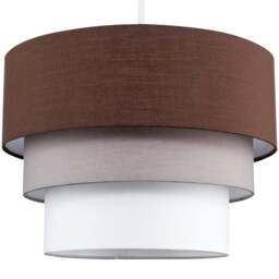 ValueLights Aztec 3-Tier Brown Fabric Ceiling Light Shade - Size: 30 x 20.5 x 30cm - Wilko - thumbnail 1
