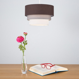 ValueLights Aztec 3-Tier Brown Fabric Ceiling Light Shade - Size: 30 x 20.5 x 30cm - Wilko - thumbnail 3