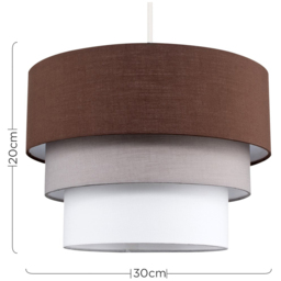 ValueLights Aztec 3-Tier Brown Fabric Ceiling Light Shade - Size: 30 x 20.5 x 30cm - Wilko - thumbnail 7