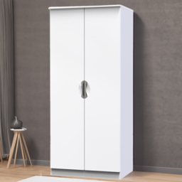 Crowndale Camden Ready Assembled 2 Door Gloss White Wardrobe - Wilko - thumbnail 1