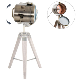Portland Vintage Tripod Table Desk Lamp - Size: 33 x 33 x 65cm - Wood - Wilko - thumbnail 4