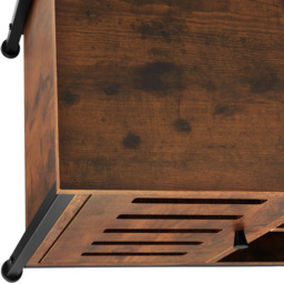 tectake Runcorn Single Door 3 Shelf Dark Rustic Wooden Sideboard - Size: 82 x 32 x 71cm - Brown - Wilko - thumbnail 7