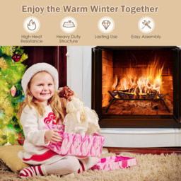 Costway Fireplace Log Grate - Size: 52 x 23 x 10cm - Black - Wilko - thumbnail 6