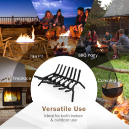 Costway Fireplace Log Grate - Size: 52 x 23 x 10cm - Black - Wilko - thumbnail 7