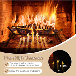 Costway Fireplace Log Grate - Size: 52 x 23 x 10cm - Black - Wilko - thumbnail 5