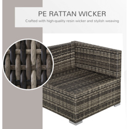 Outsunny Deep Grey Rattan Single Corner Sofa Chair - Wilko - thumbnail 6