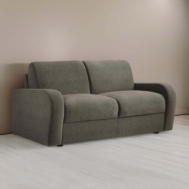 Jay-Be Deco 2 Seater Brushed Twill Pewter Sofa Bed with e-Sprung Mattress - Grey - Wilko - image 1