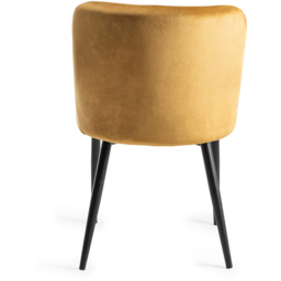 Bentley Designs Cezanne Set of 2 Mustard Velvet Dining Chair - Yellow - Wilko - thumbnail 6