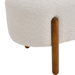 Living and Home Cream Contemporary Upholstered Bench - Wilko - thumbnail 7