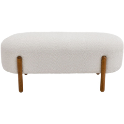 Living and Home Cream Contemporary Upholstered Bench - Wilko - thumbnail 3