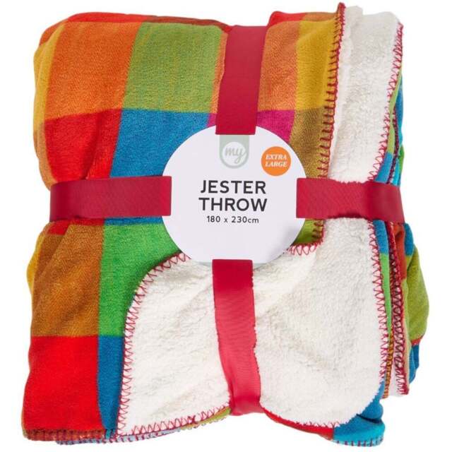 Multicolour Jester Check Throw Multicolour - My - Wilko - image 1