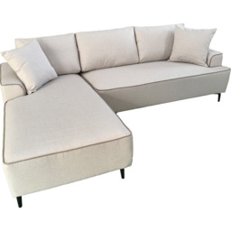 DS Living The Milano Edge Beige Textured Fabric Right Hand Corner Sofa - Size: 3 Seater - Wilko - thumbnail 5