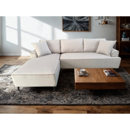 DS Living The Milano Edge Beige Textured Fabric Right Hand Corner Sofa - Size: 3 Seater - Wilko - thumbnail 7