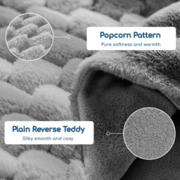 Velosso Double Chunky Popcorn Duvet Set - Silver - Wilko - thumbnail 4