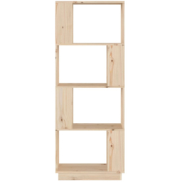 vidaXL 4 Shelf Natural Solid Pine Wood Bookcase - Size: 132 x 51 x 25cm - Brown - Wilko - thumbnail 4