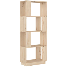 vidaXL 4 Shelf Natural Solid Pine Wood Bookcase - Size: 132 x 51 x 25cm - Brown - Wilko - thumbnail 3