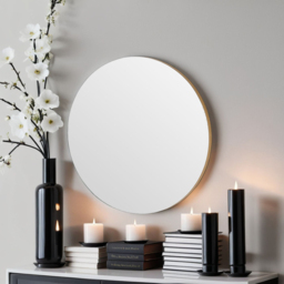 Yearn Simple Gold Round Wall Mirror 50cm - Wilko - thumbnail 3