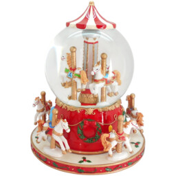 Revolving Carousel Globe Red - Sleigh Bells Ring - Wilko