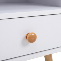 Living and Home White Wooden Bedside Table - Size: Single Drawer - Wilko - thumbnail 4