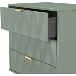 Crowndale Diamond 3 Drawer Reed Green Midi Chest of Drawers Ready Assembled - Wilko - thumbnail 7