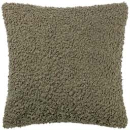 Yard Cabu Khaki Chunky Boucle Cushion - Size: 45 x 45cm - Green - Yard Living - Wilko