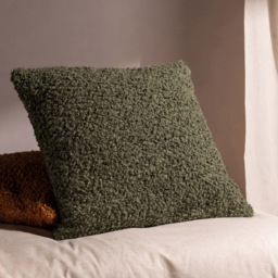 Yard Cabu Khaki Chunky Boucle Cushion - Size: 45 x 45cm - Green - Yard Living - Wilko - thumbnail 6
