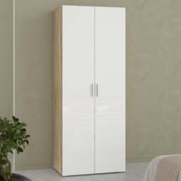 Florence 2 Door Oak and White High Gloss Wardrobe - Furniture to Go - Wilko - thumbnail 1