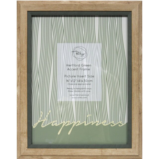 Hertford Green Accent Frame - Natural/16x12in - Size: A3 - The Port. Co Gallery - Wilko - image 1