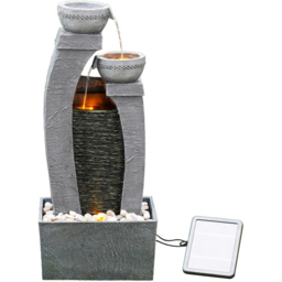 Teamson Home 2 Bowls Solar Waterfall Fountain - Size: 76.2 x 22.9 x 34.0cm - Multi - Wilko