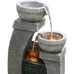Teamson Home 2 Bowls Solar Waterfall Fountain - Size: 76.2 x 22.9 x 34.0cm - Multi - Wilko - thumbnail 5