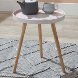 Pacific Lifestyle Halston Blush Wood Veneer and Natural Pine Wood Side Table - Pink - Wilko