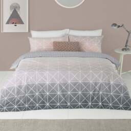 furn. Spectrum Single Pink Gradient Geometric Duvet Cover Set - Wilko