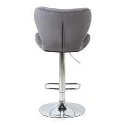 Grey Velvet Height Adjustable Shell Bar Stool - Size: Single - Wilko - thumbnail 7