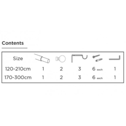 New Edge Blinds 170-300cm Extendable Black Ball End Eyelet Metal Curtain Pole Set - Wilko - thumbnail 5