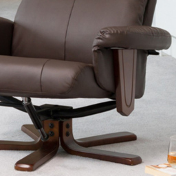 Artemis Home Woodacre Brown Swivel Chair with Footstool - Size: Single - Wilko - thumbnail 3