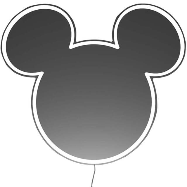 Yellowpop Disney Mickey Mirror Silver LED Neon Sign - Wilko - image 1